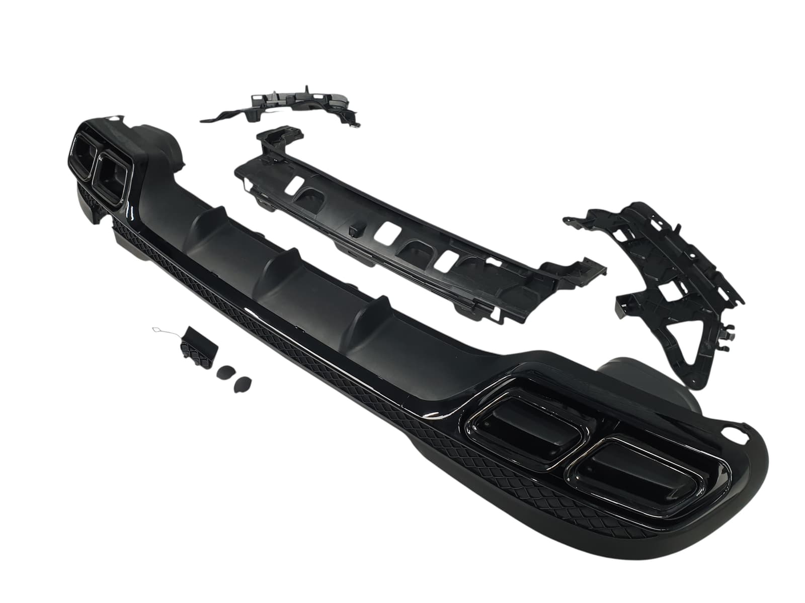 Дифузор (заднього бампера) Full Black / Black Pipe (стиль AMG E63) на Mercedes-Benz E-Class W212 2013-2016 року 3