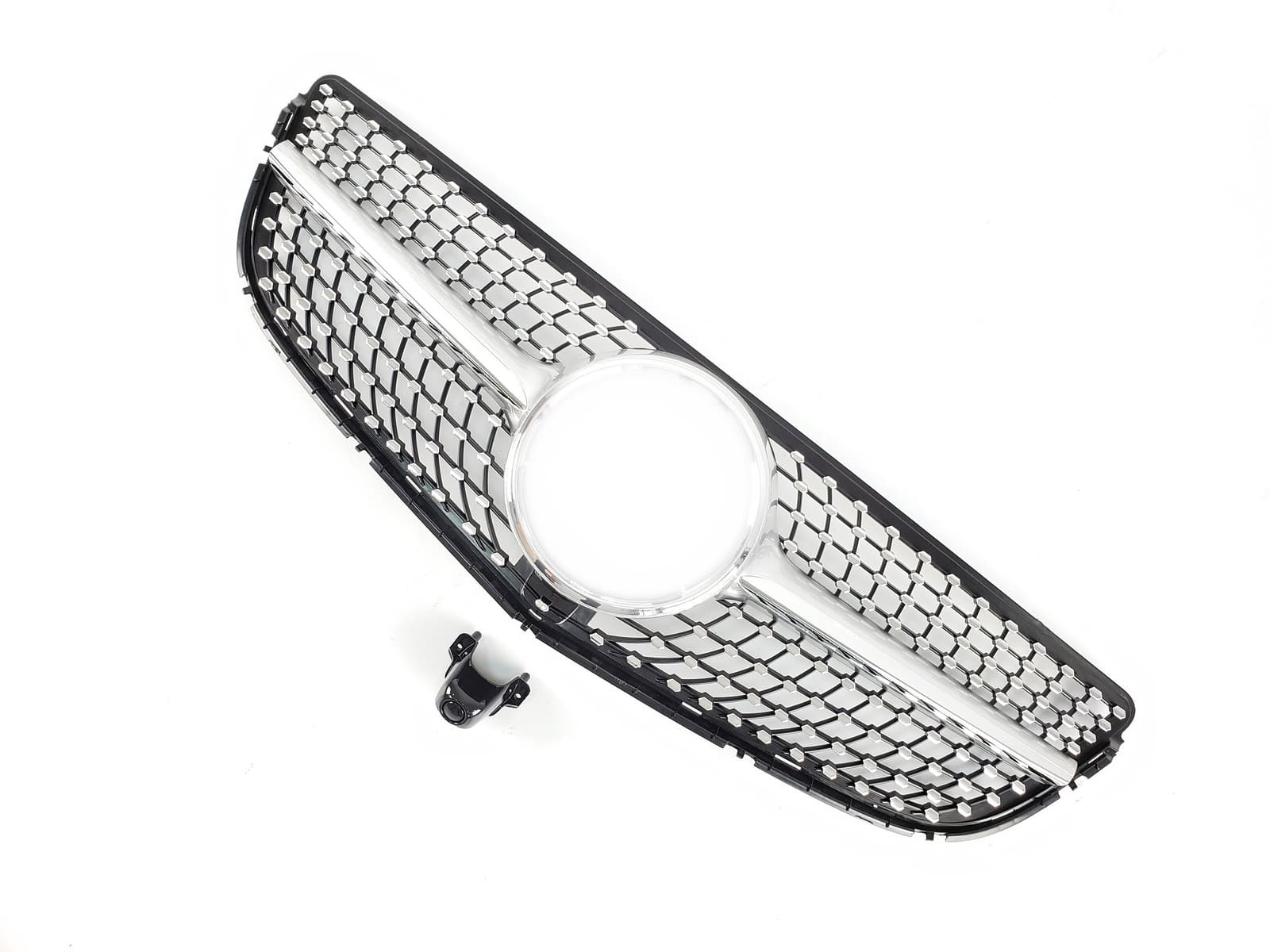 Решітка радіатора Silver (з місцем під камеру) Diamond на Mercedes-Benz E-Class Coupe C207 2013-2017 року 2