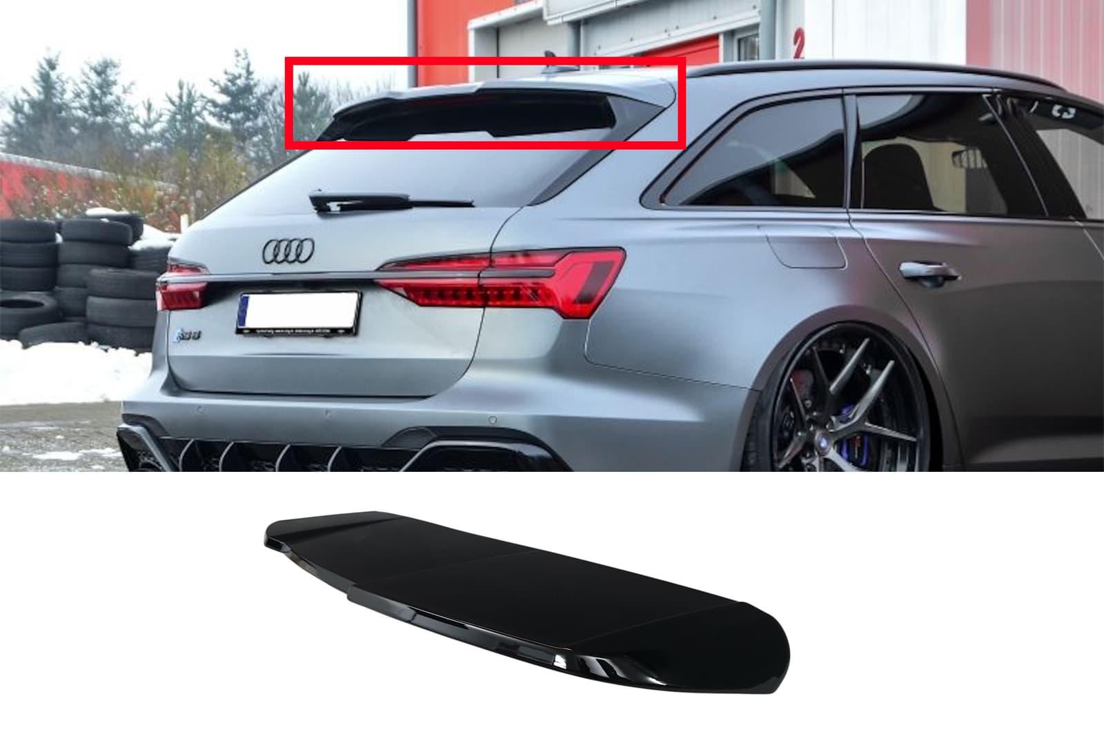 Спойлер Чорний глянець (Avant) на Audi A6 C8 2018-2023 року