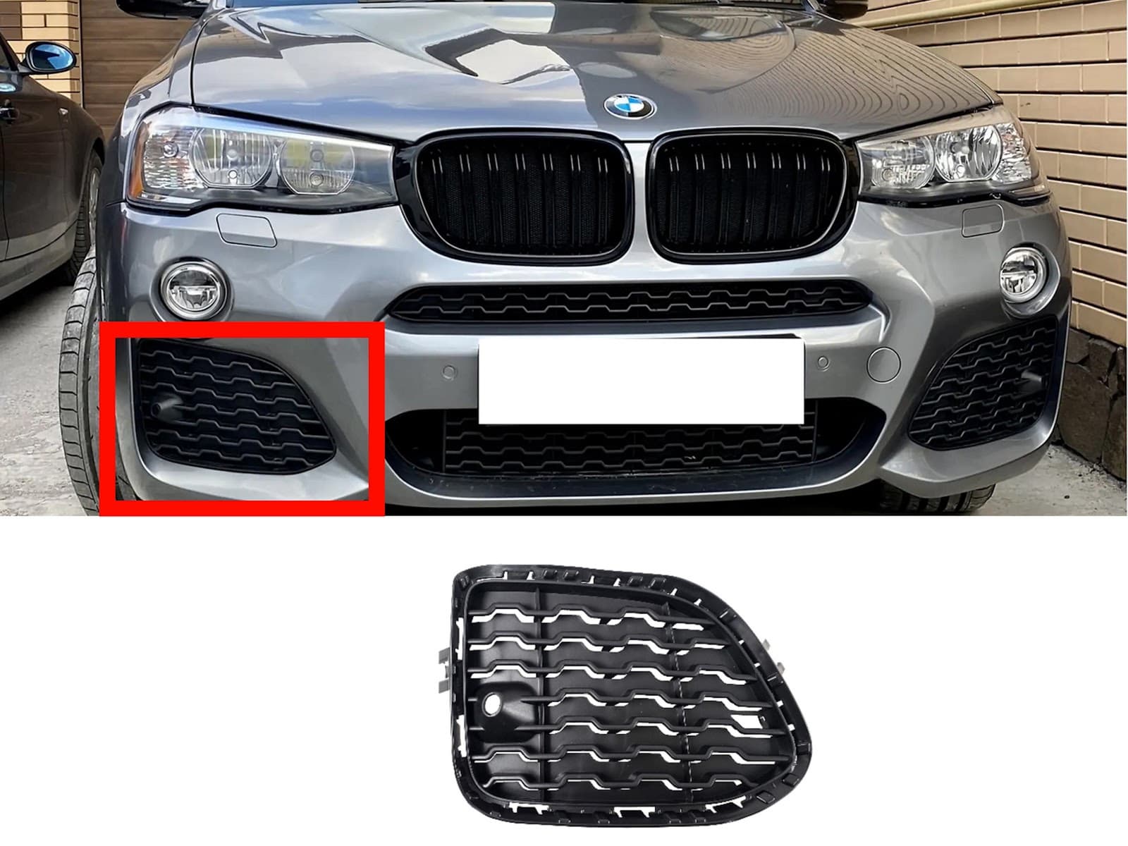Решітки в бампер RH (M-Paket) на BMW X3 F25 2014-2017 року