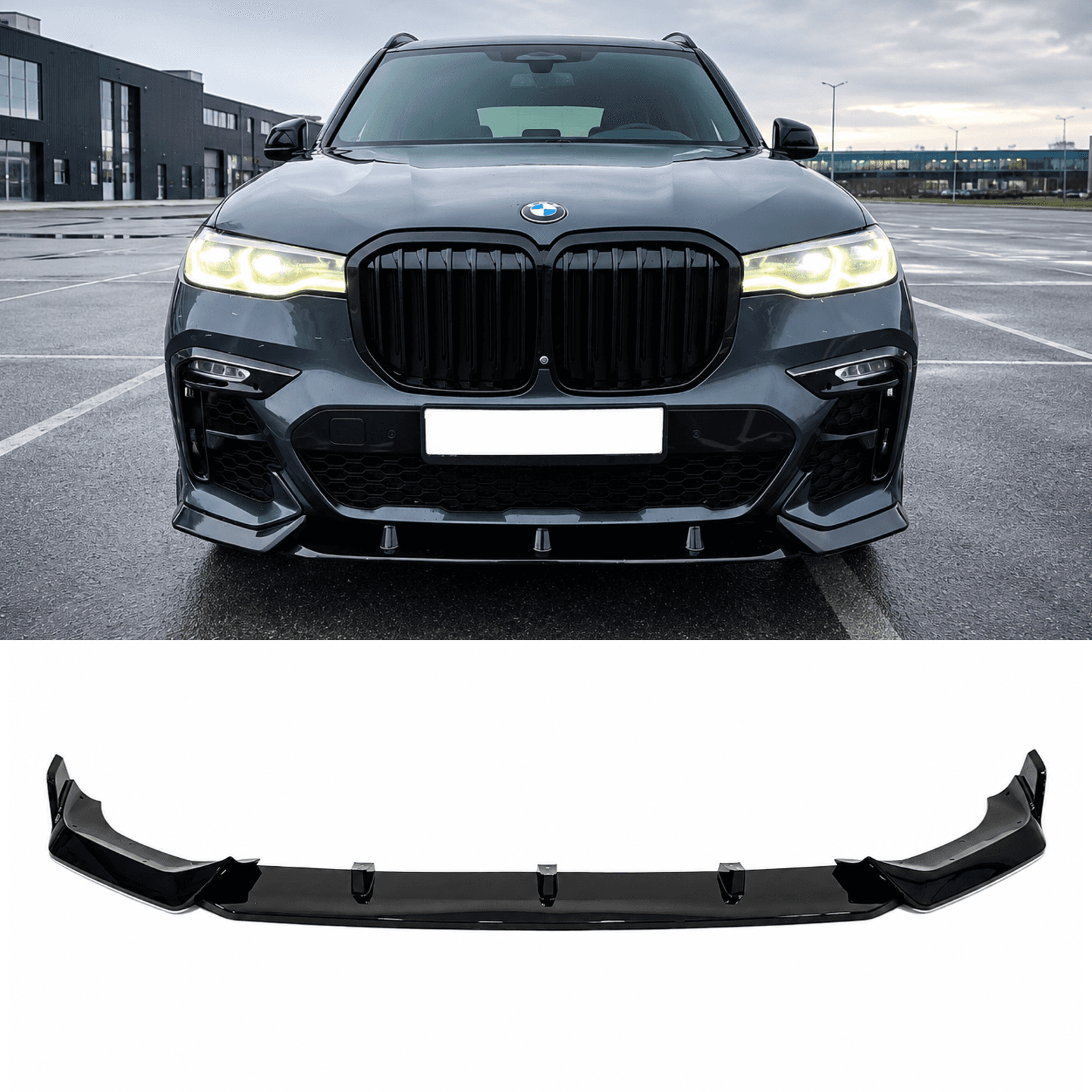 Накладка переднього бампера Paradigm BMW X7 G07 2019-2022, чорний глянець