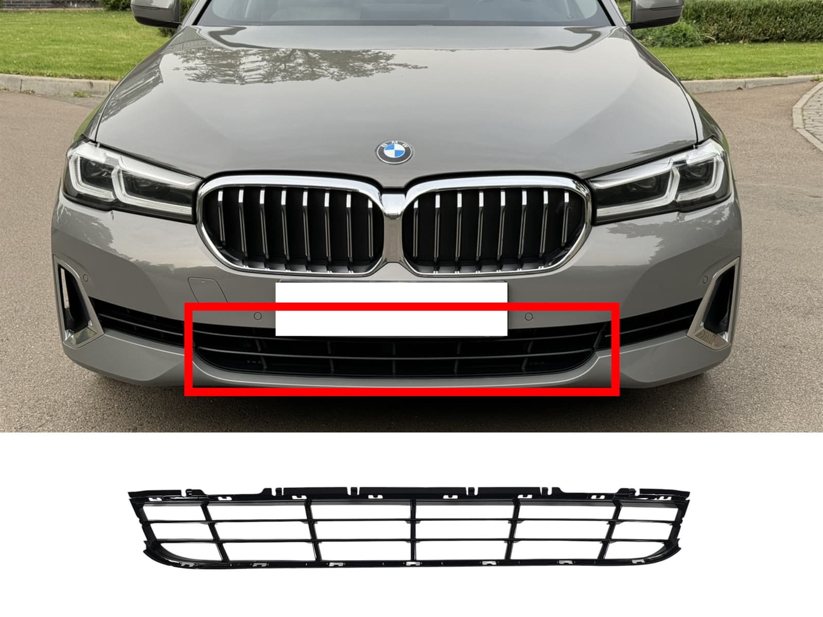 Решітки в бампер (середня) на BMW 5 Series G30 / G31 2020-2023 року