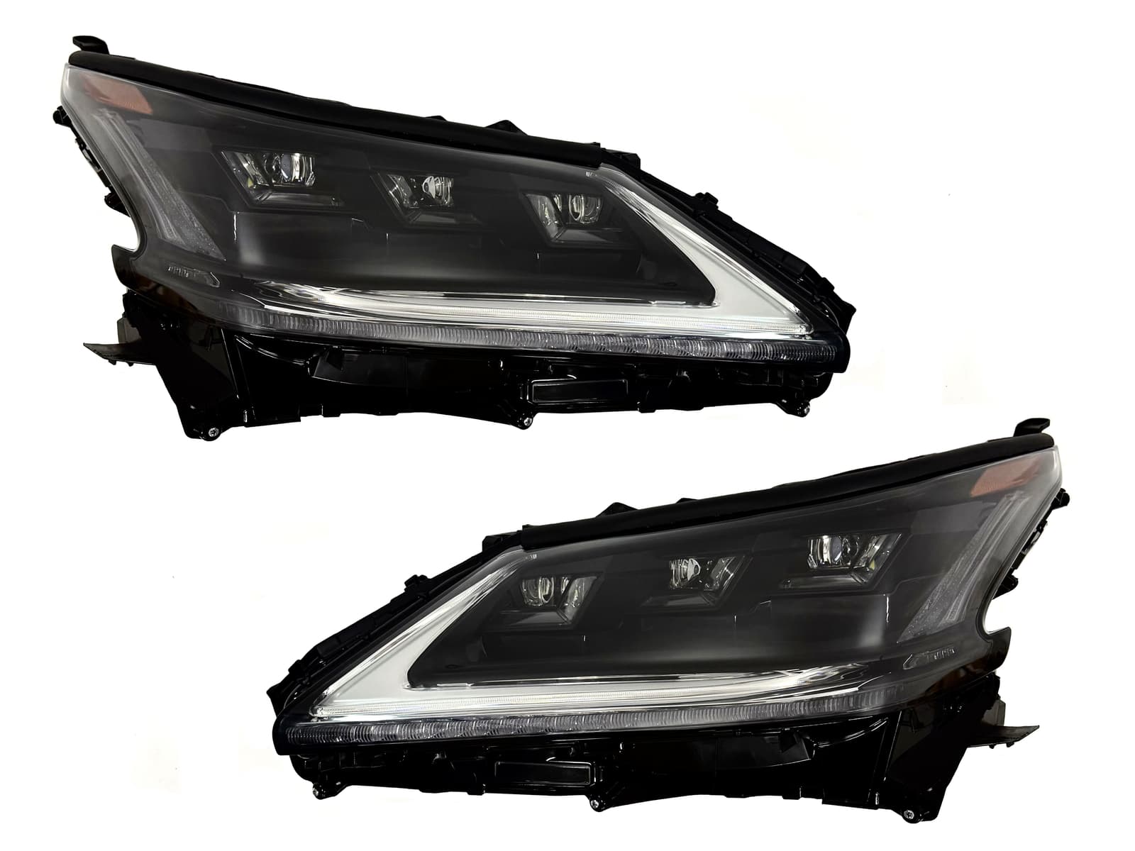 Фари Full LED 3 лінзи Lexus LX 570 2008-2015 для авто перевдягнутих у рестайлінг 2016+