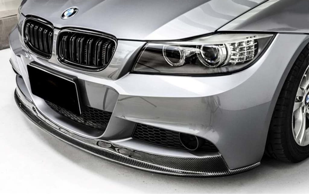 Передня Lip накладка V-2 (для E90 M-Sport 2008-2011, чорний глянець)