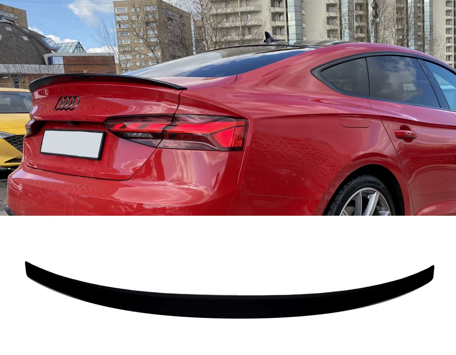 Спойлер Чорний глянець V4 на Audi A5 B9 2016-2020 року