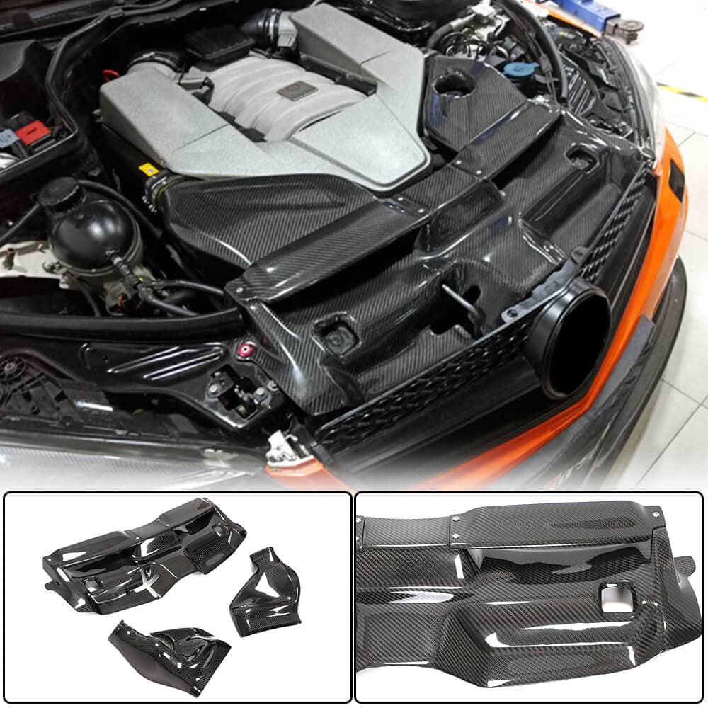 Корпус системи холодного впуску з кришкою (для C63 AMG 2012-2014,Сухий карбон)