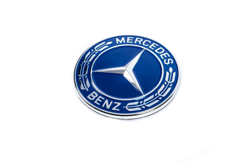 Заглушка замість емблеми на капот Mercedes (синя, 57мм)