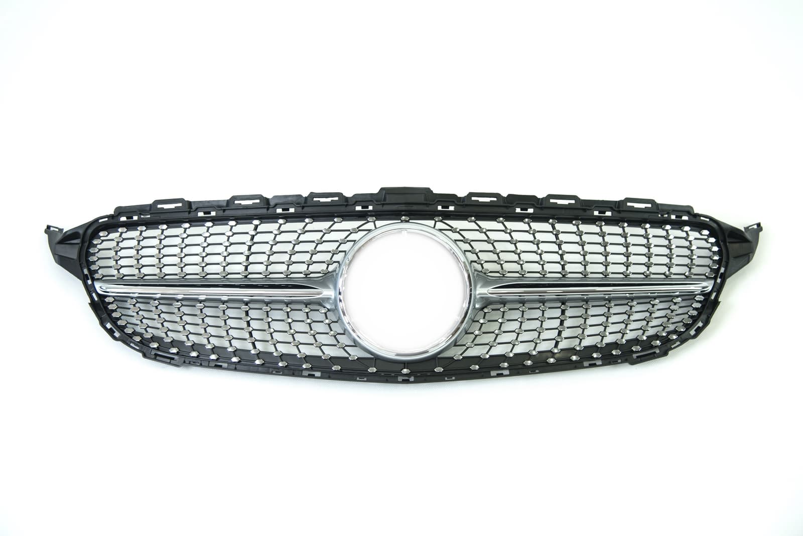 Решітка радіатора Silver (без місця під камеру) Diamond на Mercedes-Benz C-Class W205 2018-2021 року