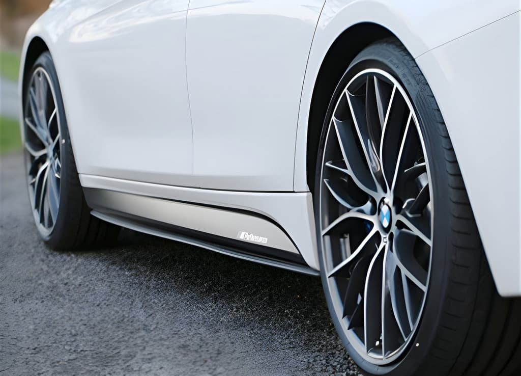 Накладки на пороги V-1 (під M-Sport/M5 пороги, чорний глянець) 2