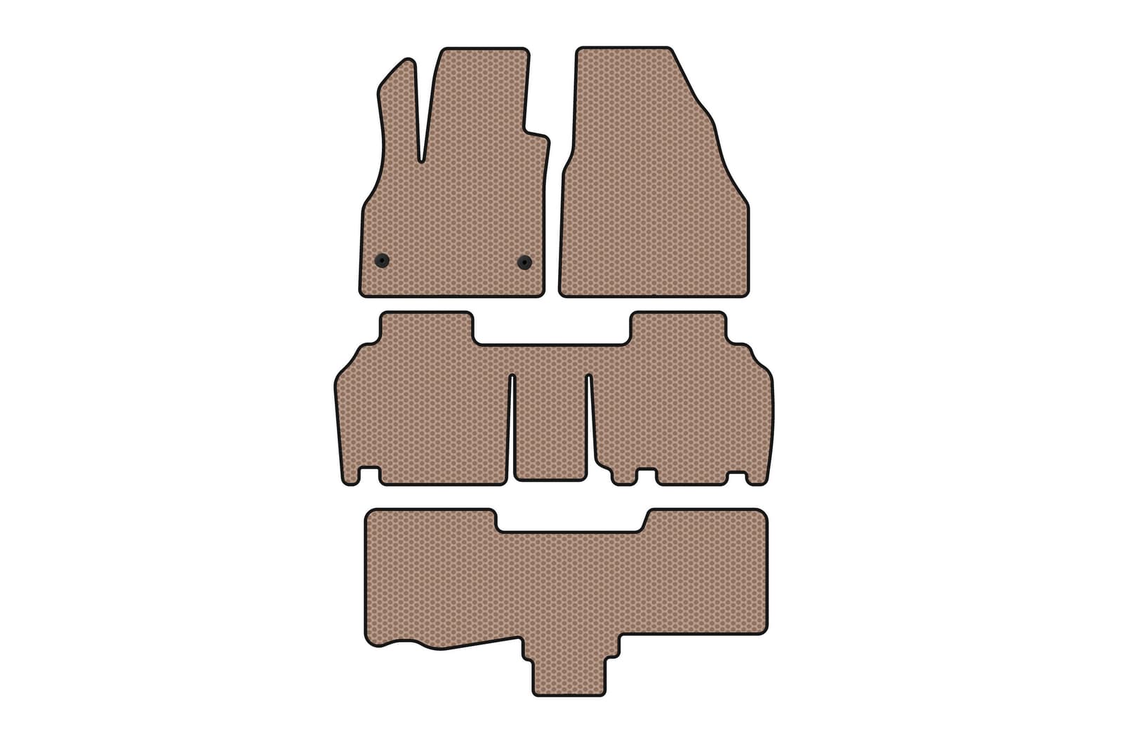Гумові килимки Carsuit (3 ряди, 5-ти дверний/7-місний, бежевий)