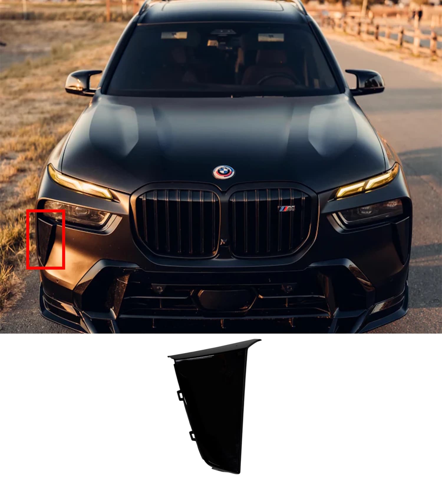 Накладки на бампер (зовнішня накладка RH фари) на BMW X7 G07 2022-2026 року
