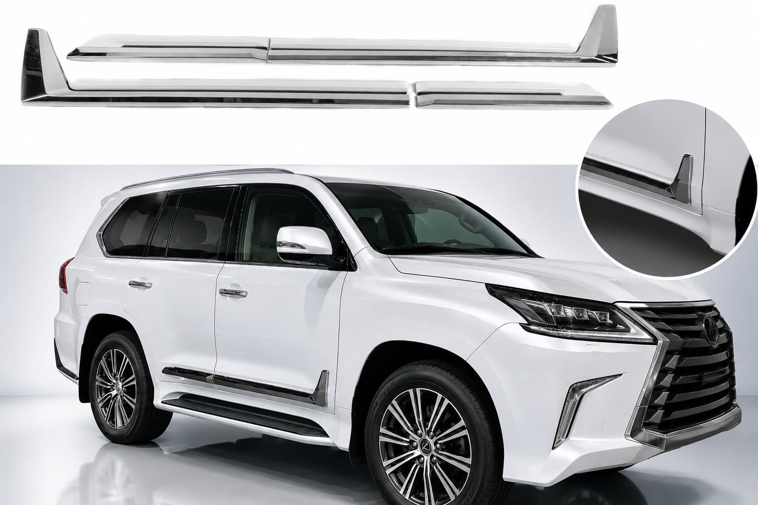 Молдинги F-Sport білі+хром (4 шт, ABS)