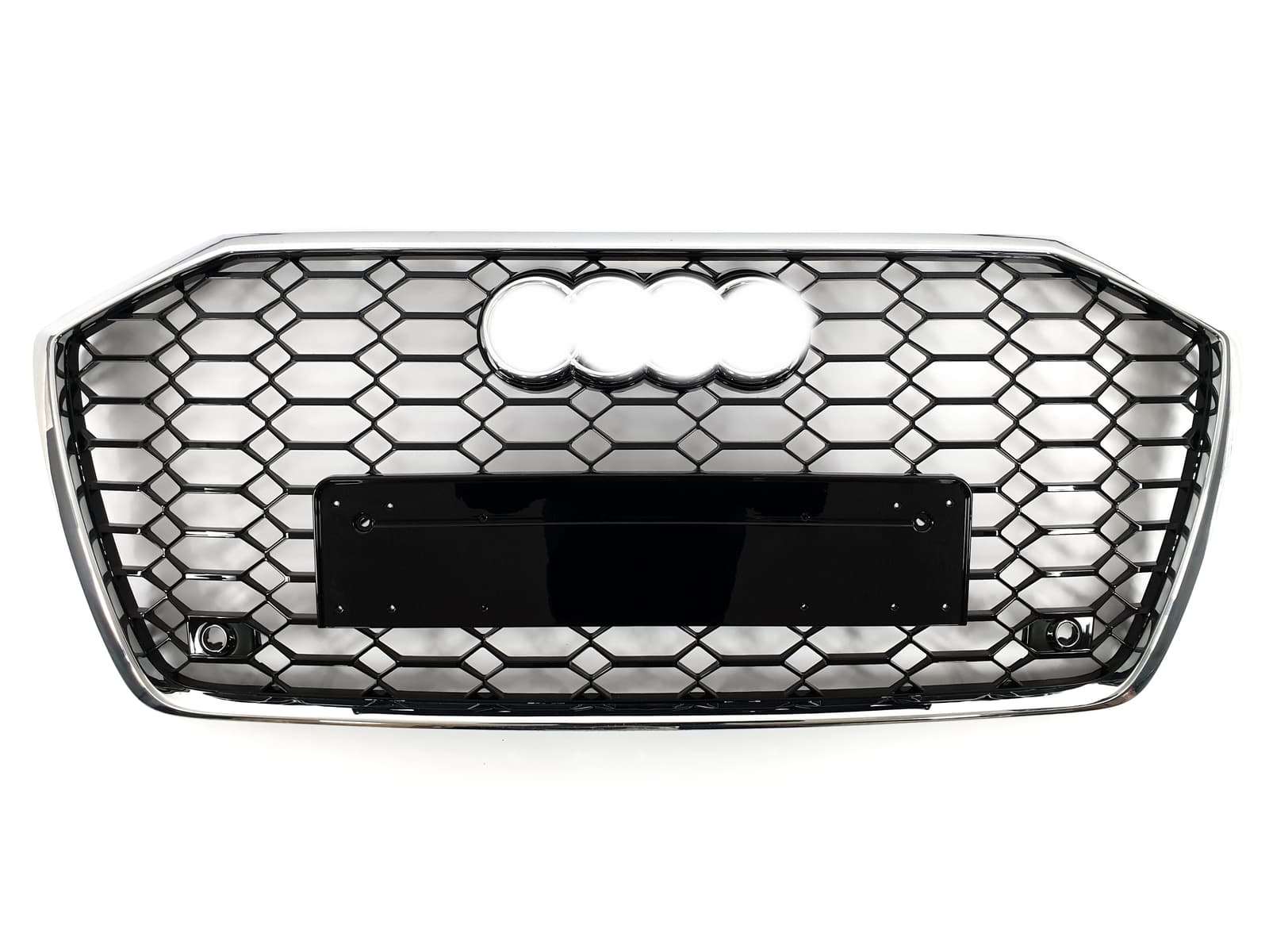 Решітка радіатора Chrome Black (в стилі RS6 без камери та без радарів) на Audi A6 C8 2018-2023 року