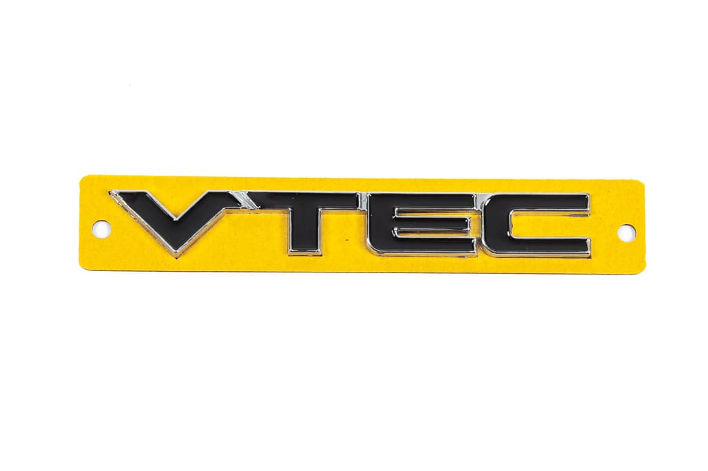 Напис VTEC чорний з хром (110мм на 15мм)