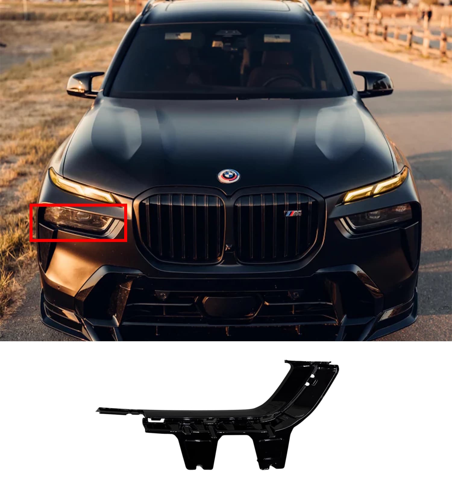 Накладки на бампер (внутрішня накладка RH фари) на BMW X7 G07 2022-2026 року