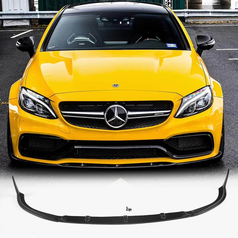 Накладка на передній бампер Lip V1 (для купе/кабріолет C63 AMG 2015-2019, Карбон)