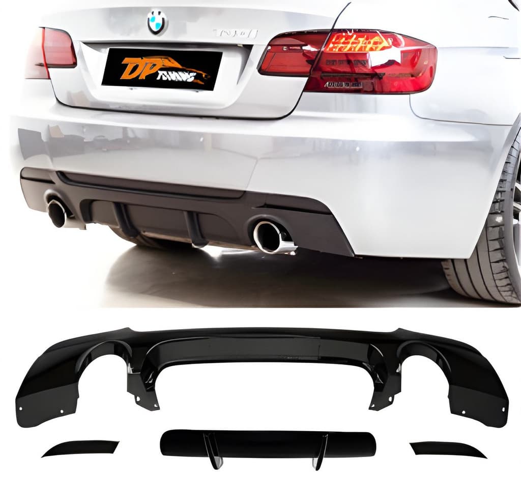 Задній дифузор (для E92 M-Sport, чорний глянець)