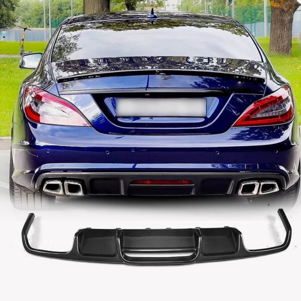 Дифузор заднього бампера (для Base/CLS63 AMG 2015-2018, Карбон)
