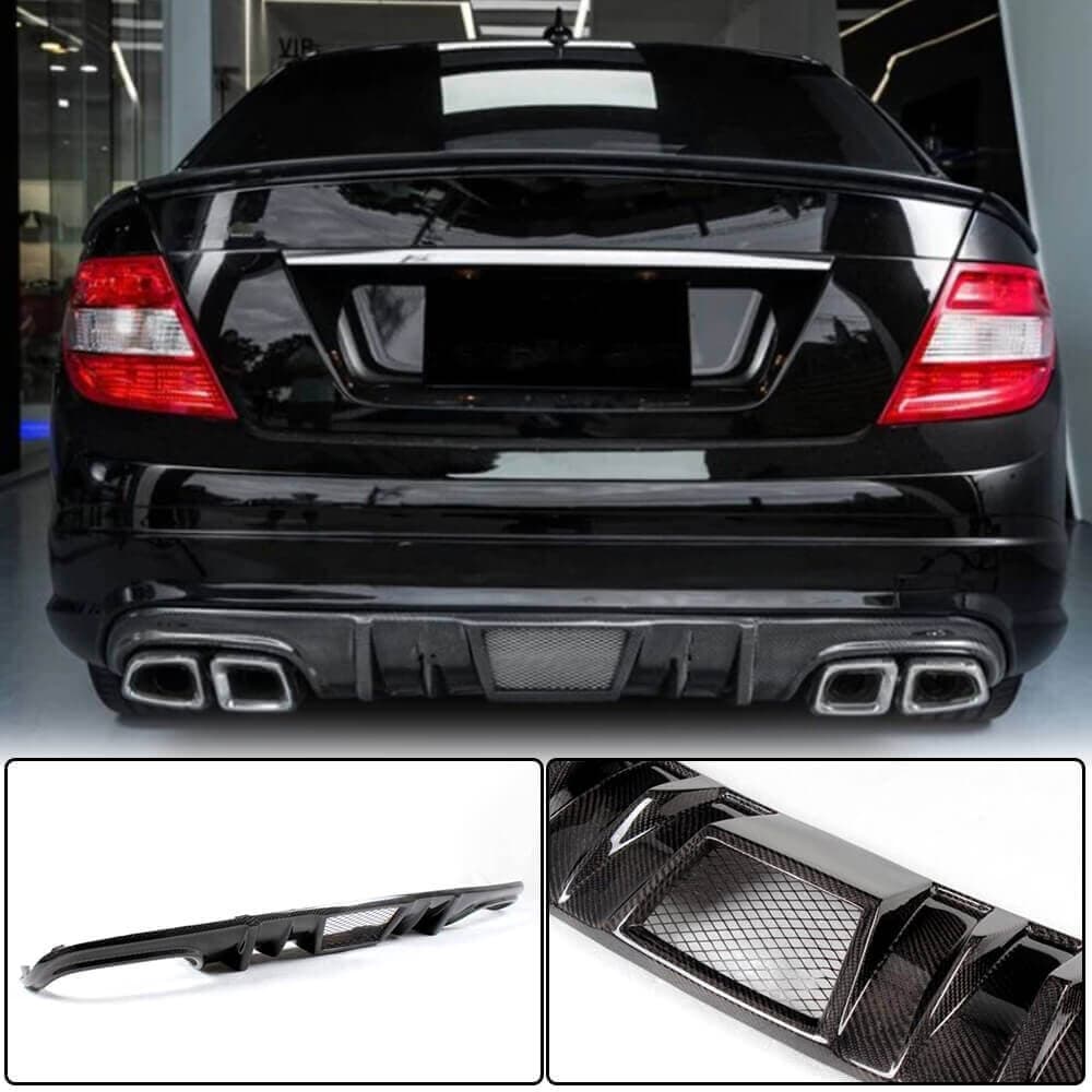 Дифузор заднього бампера V4 (для AMG SD 2008-2011, Карбон)