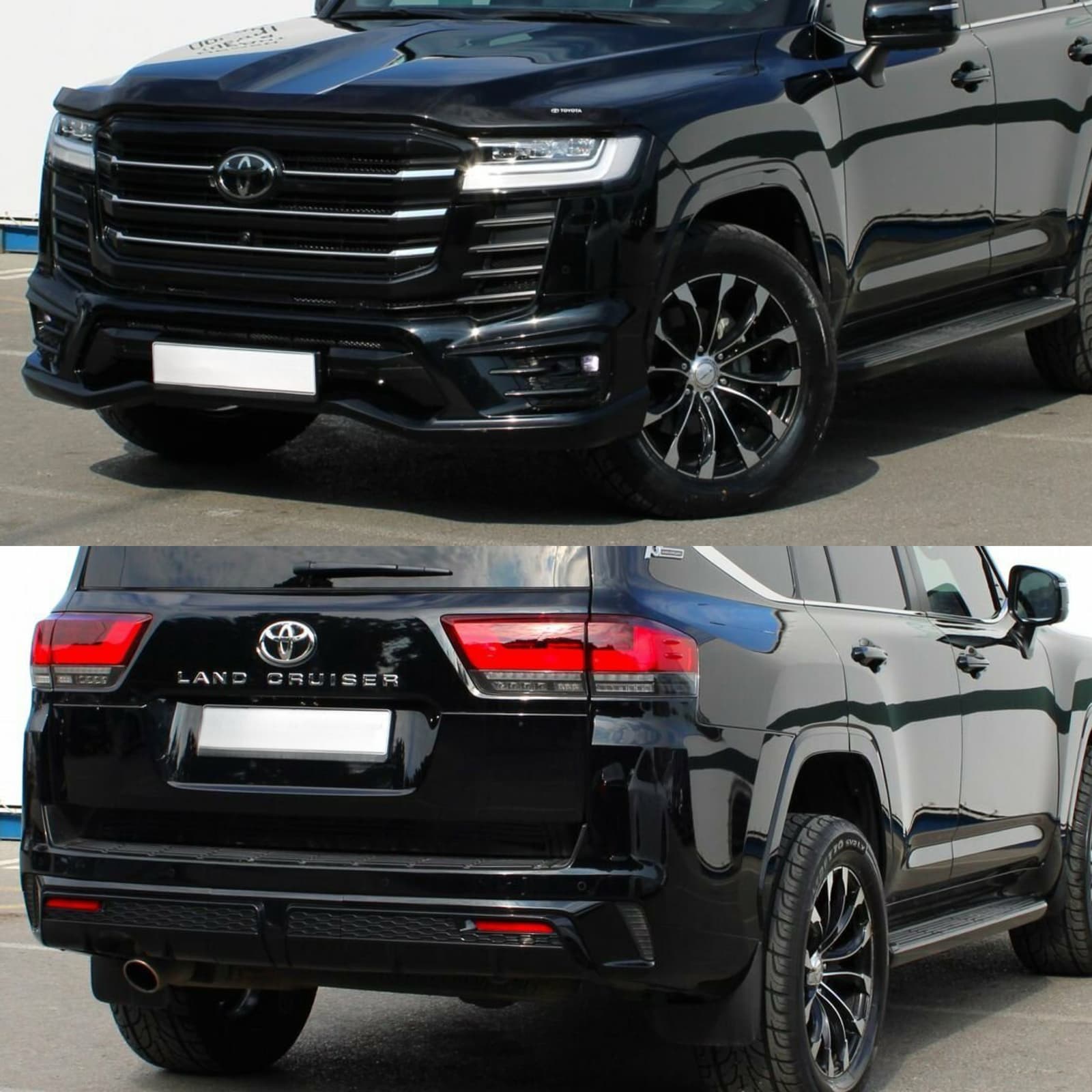 Обвіс Modellista юбка переднього та заднього бампера Toyota Land Cruiser 300 2021- колір чорний 202