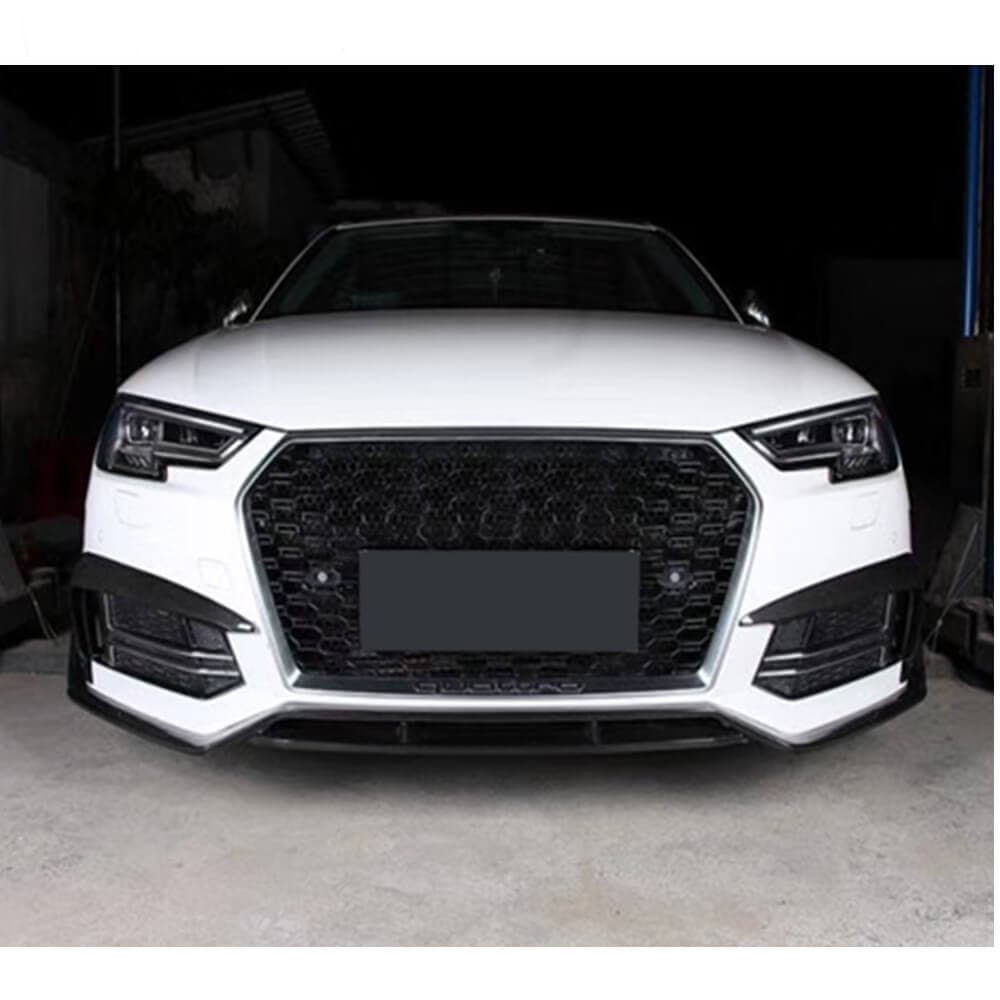 Накладка на передній бампер Lip V2 (для S-Line Sedan 2015-2019, Карбон)