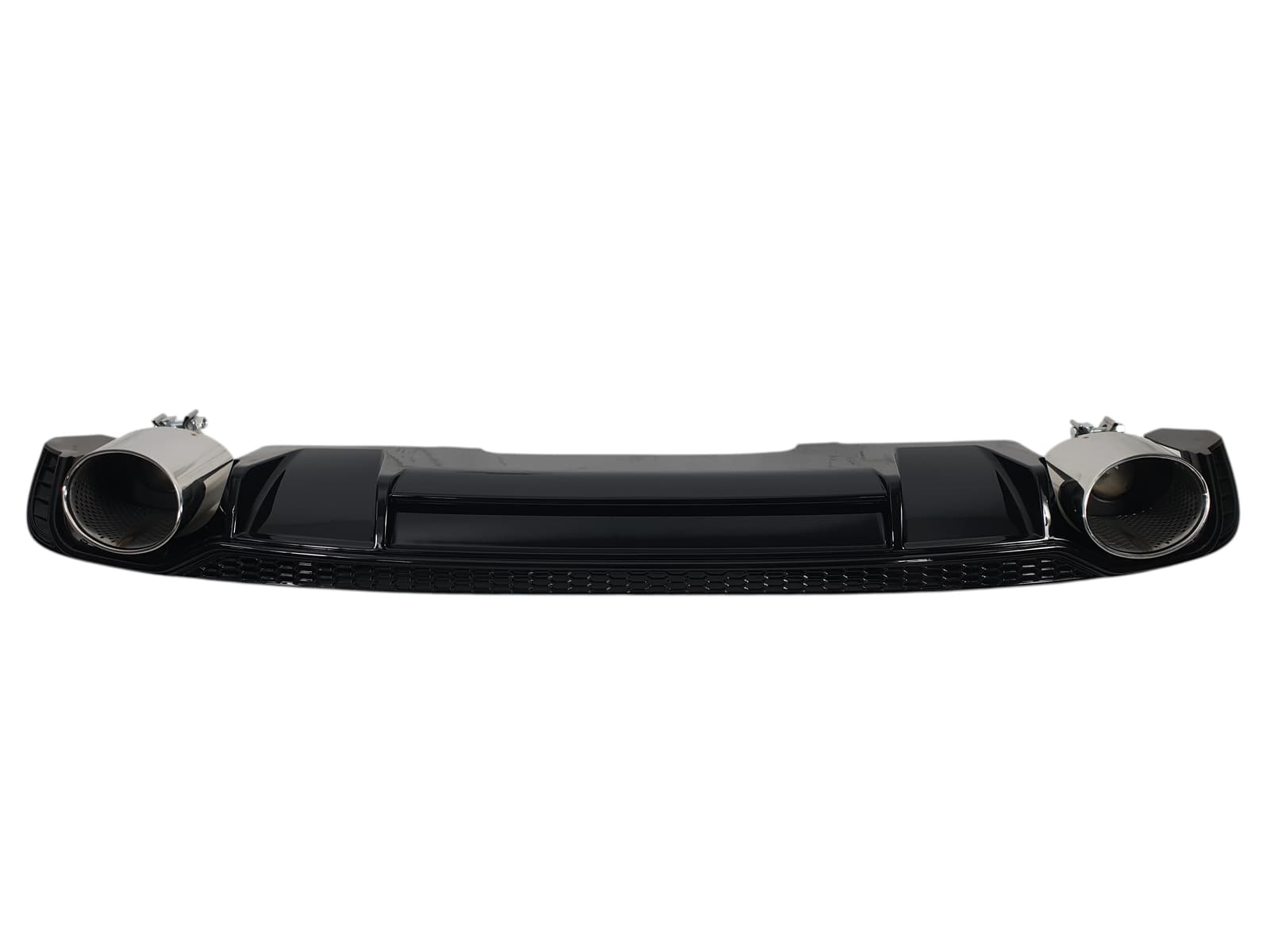 Дифузор (заднього бампера) Full Black / Chrome Pipe (в стилі RS4) V3 S-Line на Audi A4 B9 2015-2019 року