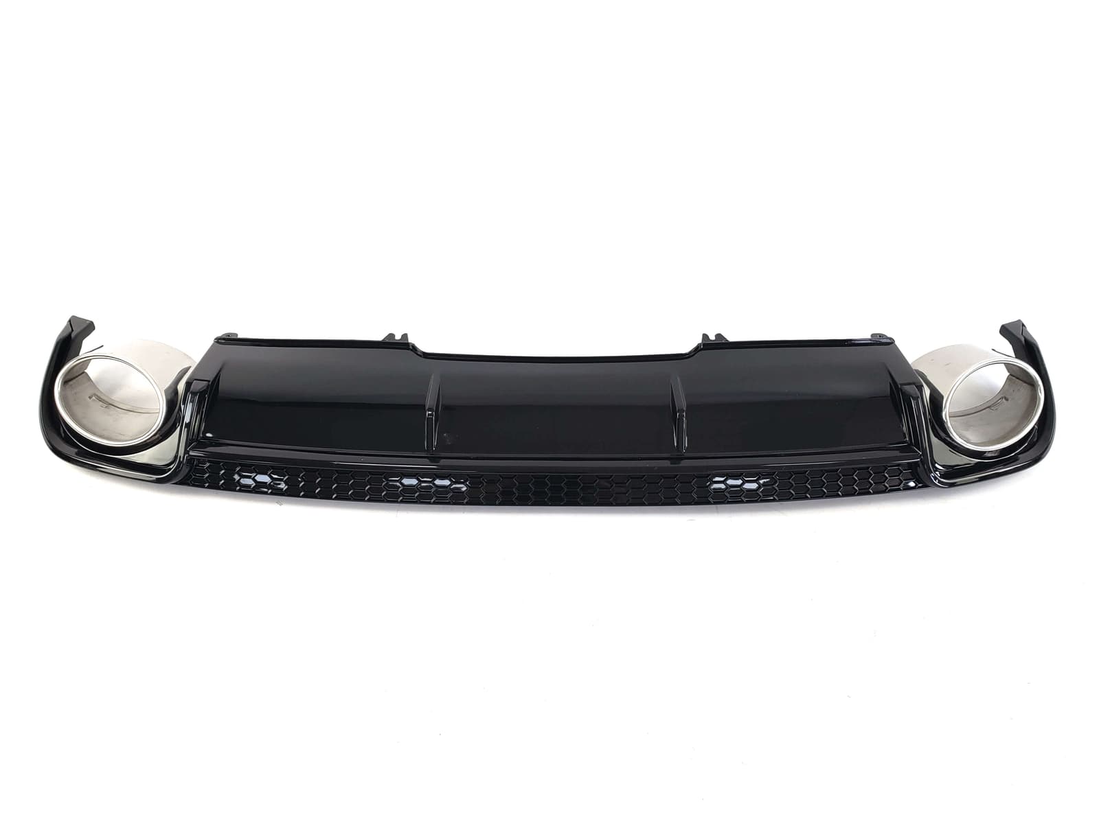 Дифузор (заднього бампера) Full Black / Chrome Pipe (в стилі RS4) на Audi A4 B9 2015-2019 року 2