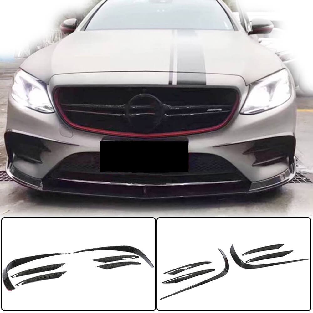 Накладки на передній бампер V1 (для E43 AMG 2016-2019, Карбон)