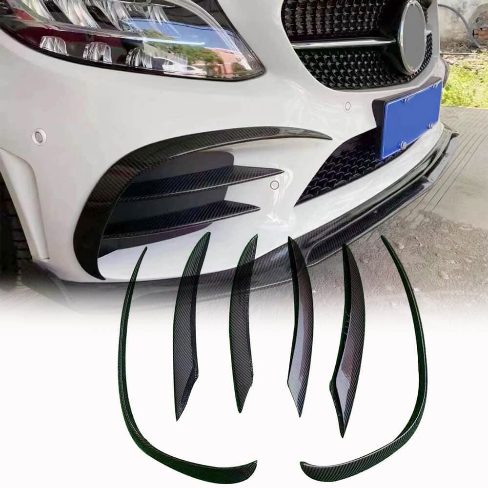 Накладки на передній бампер (для SD AMG-Line 2015-2019, Карбон)