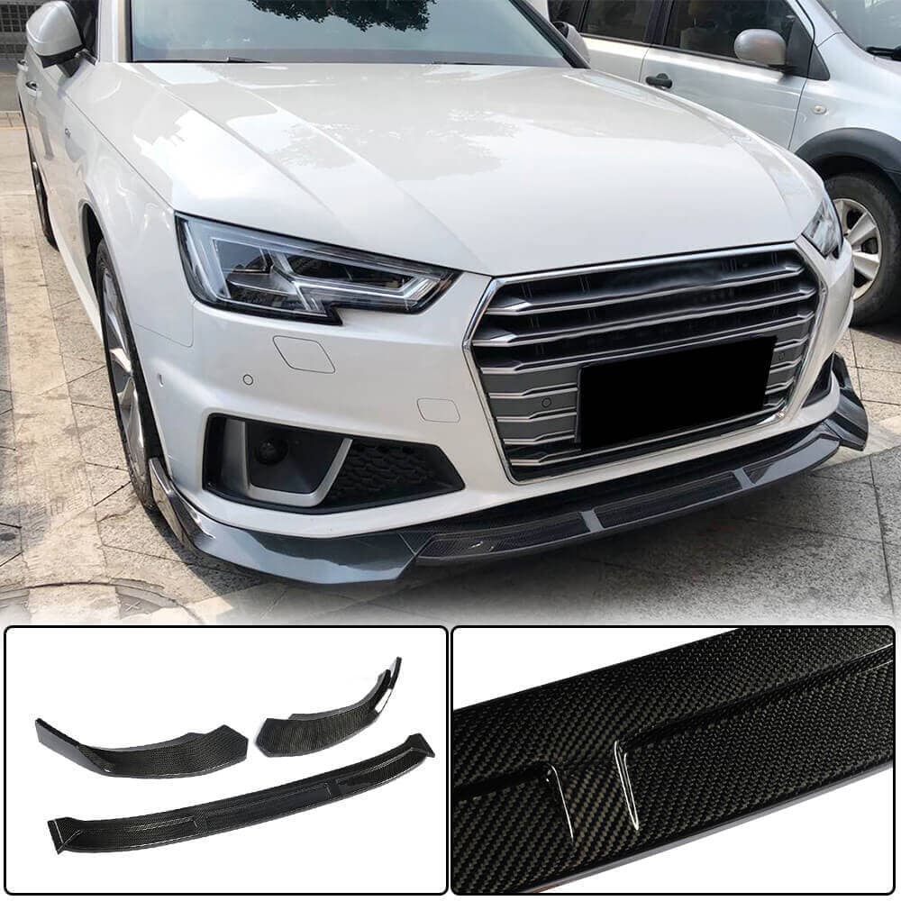 Накладка на передній бампер Lip V1 (для S-Line Sedan 2015-2019, Карбон)