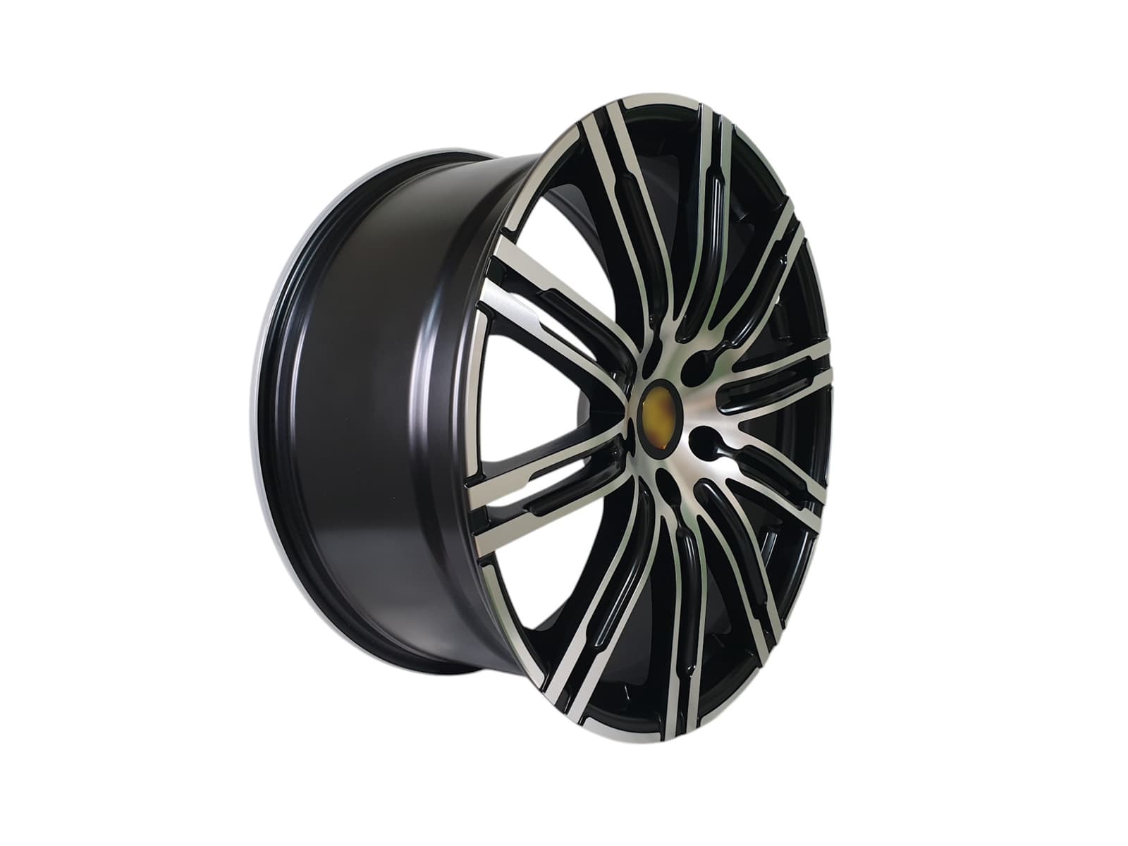 R21 Satin Black + Chrome (одноширокі) Диски на Porsche Cayenne 958 2010-2014 року 2