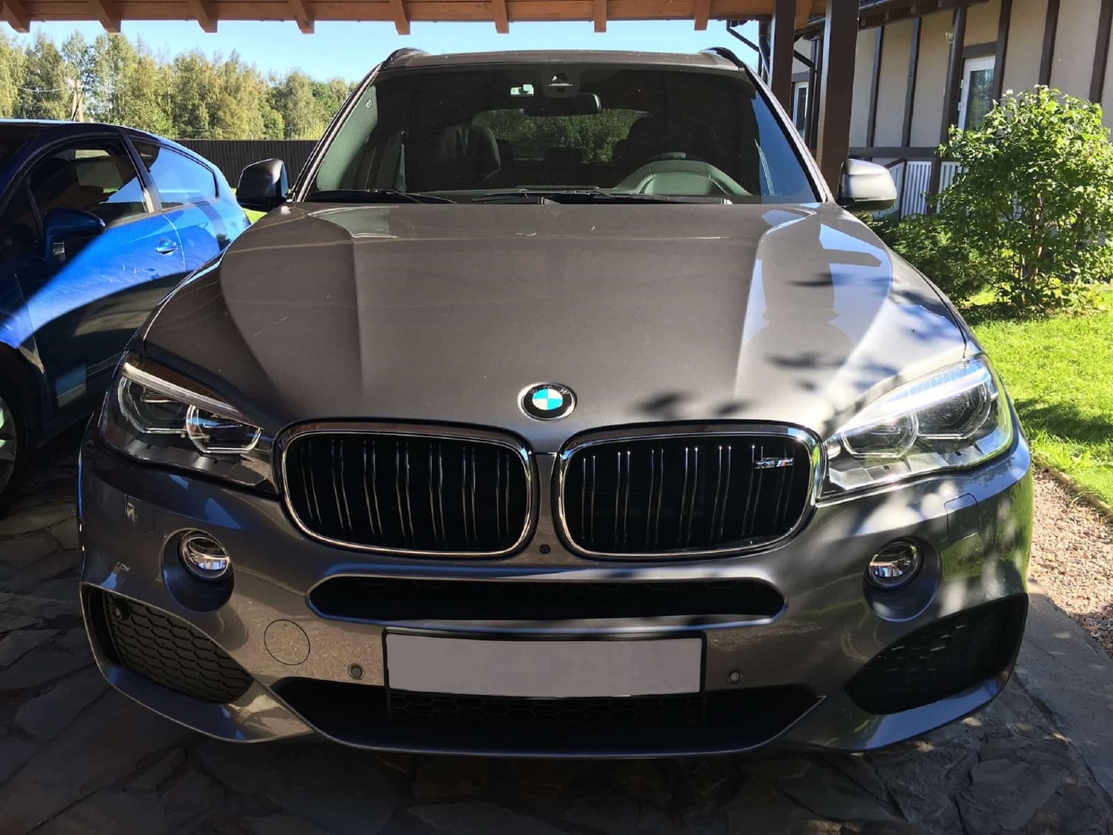 Ніздрі Чорні Глянець Хром Рамка (Подвійні M-Look) на BMW X5 F15 2013-2018 року 4