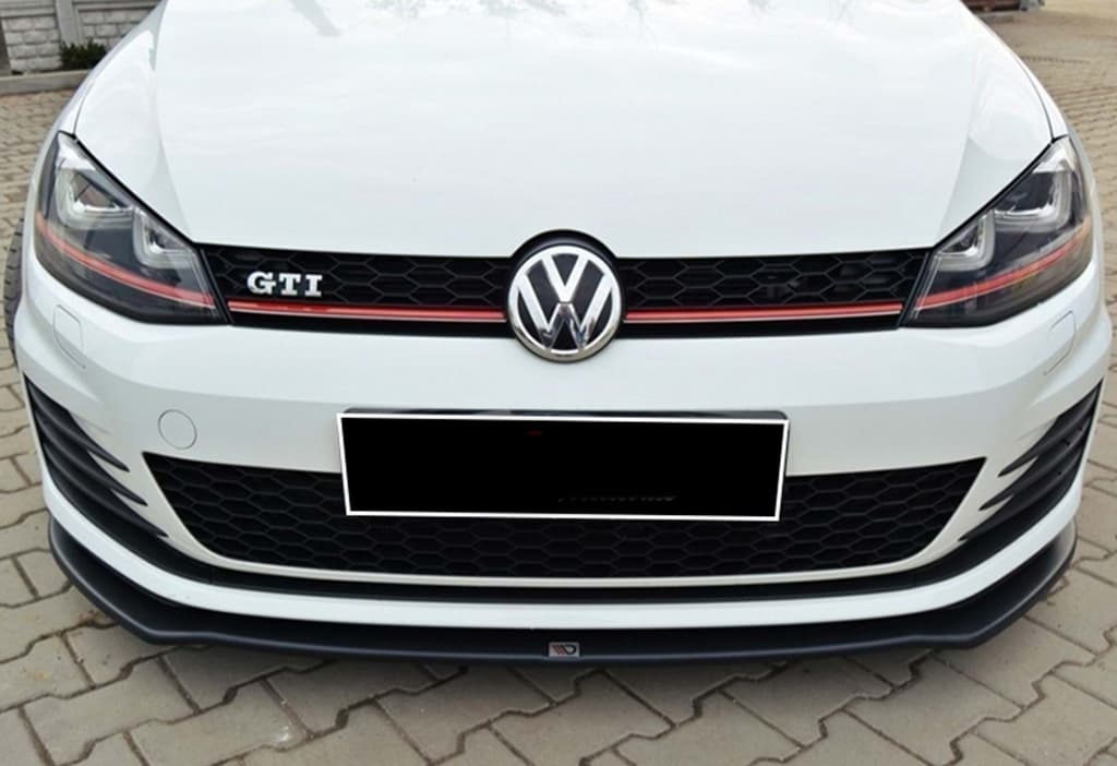 Передня Lip накладка V-2 (для GTI, 2012-2017, чорний глянець) 3