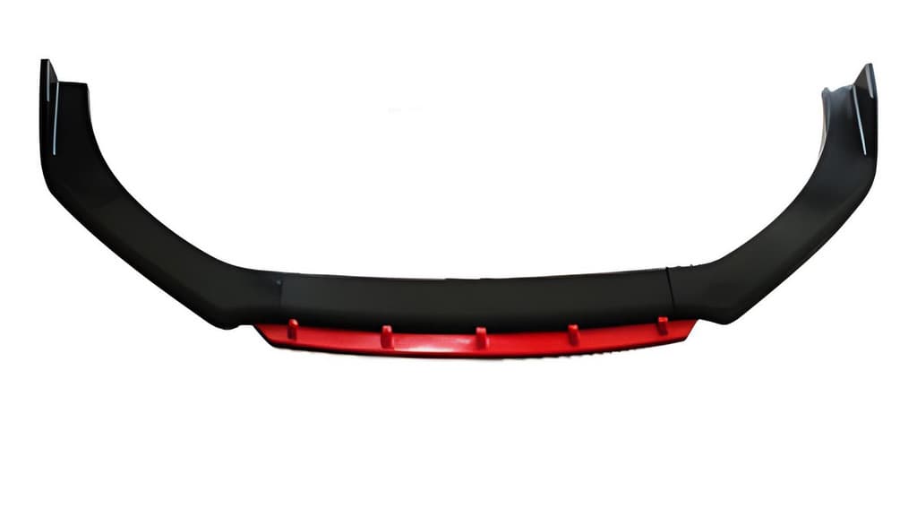 Універсальна передня Lip накладка Red V-2 (ABS, чорний глянець)