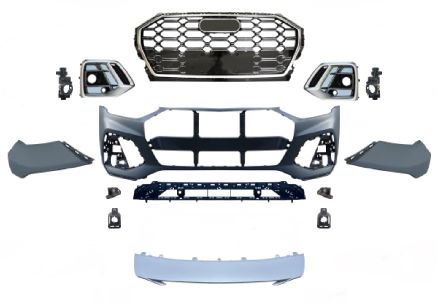 Бампер передній у зборі S-Line CHROME для Audi Q5 2021-2024