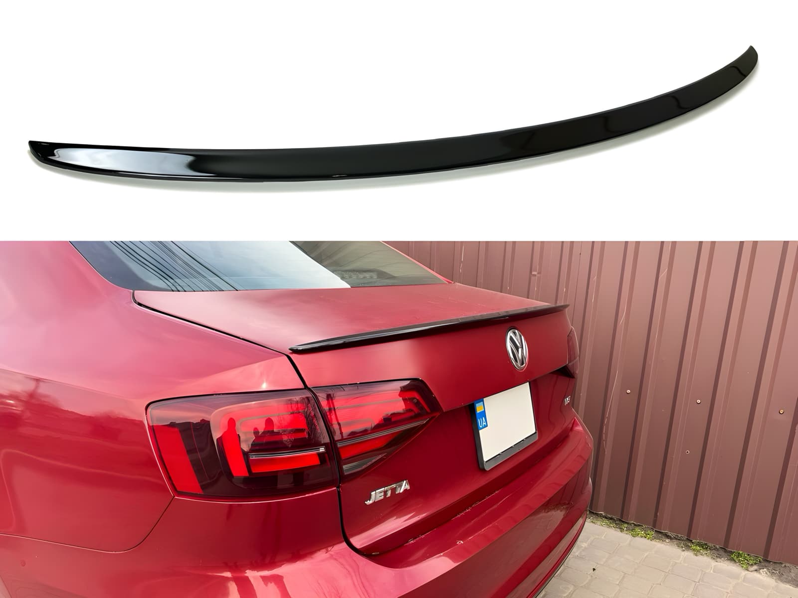 Спойлер ліп Volkswagen Jetta 6 2010-2017 ABS пластик, колір чорний глянець