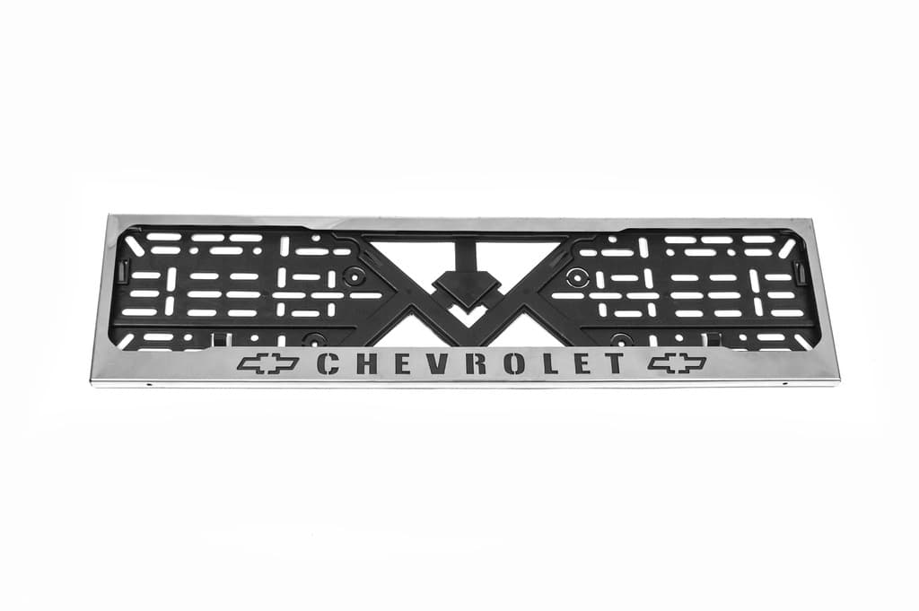Рамка під номер хром Chevrolet (1 шт, нержавіюча сталь)
