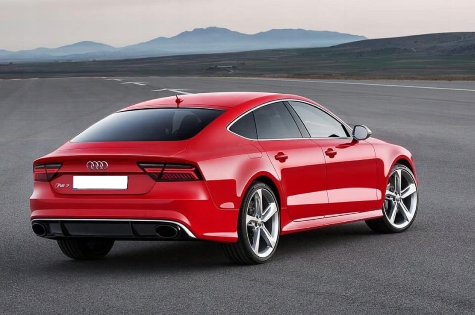 Дифузор (заднього бампера) Black Silver / Chrome Pipe (в стилі RS7) на Audi A7 4G 2014-2017 року 4