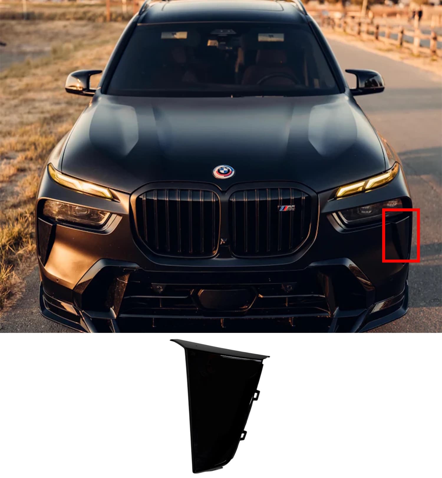 Накладки на бампер (зовнішня накладка LH фари) на BMW X7 G07 2022-2026 року