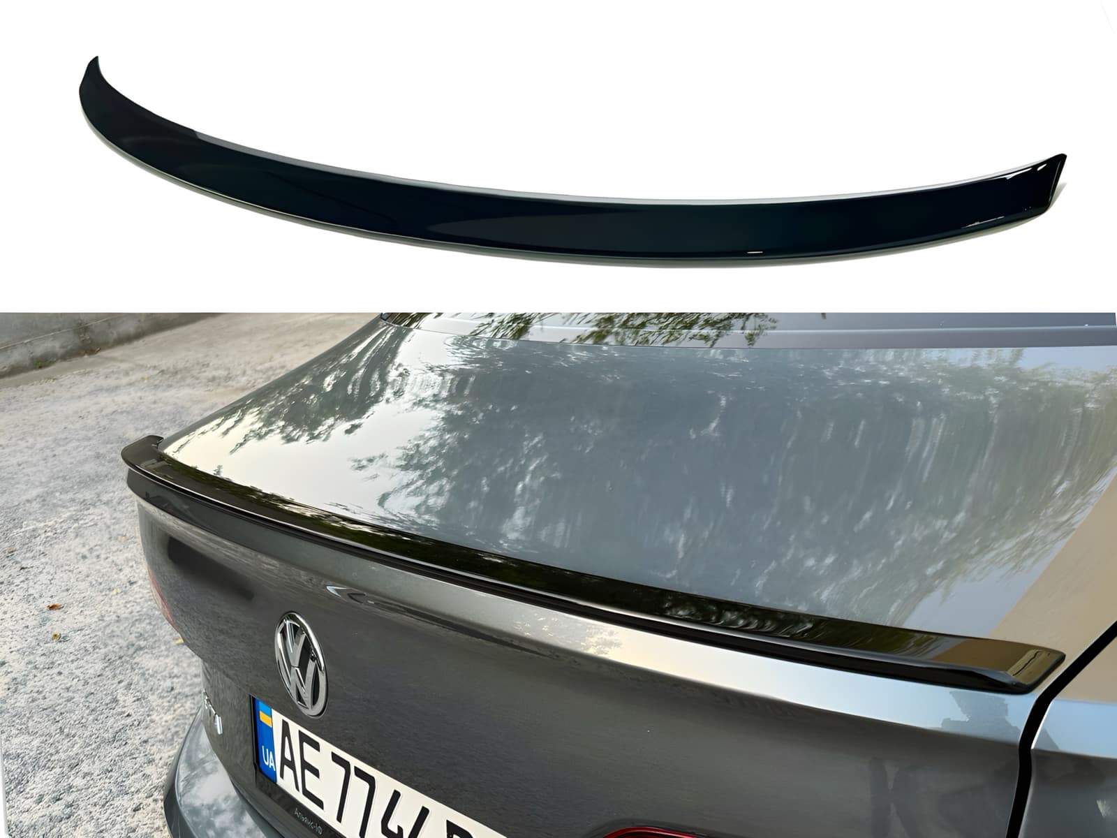 Спойлер ліп Volkswagen Jetta 7 2018+ ABS пластик, колір чорний глянець