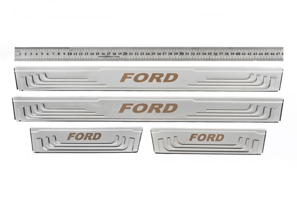 Універсальні накладки на пороги Ford V-2 (4 шт., нерж)