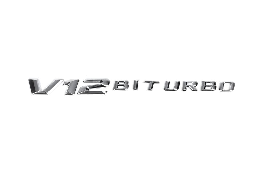 Напис V12 Biturbo (хром) 2