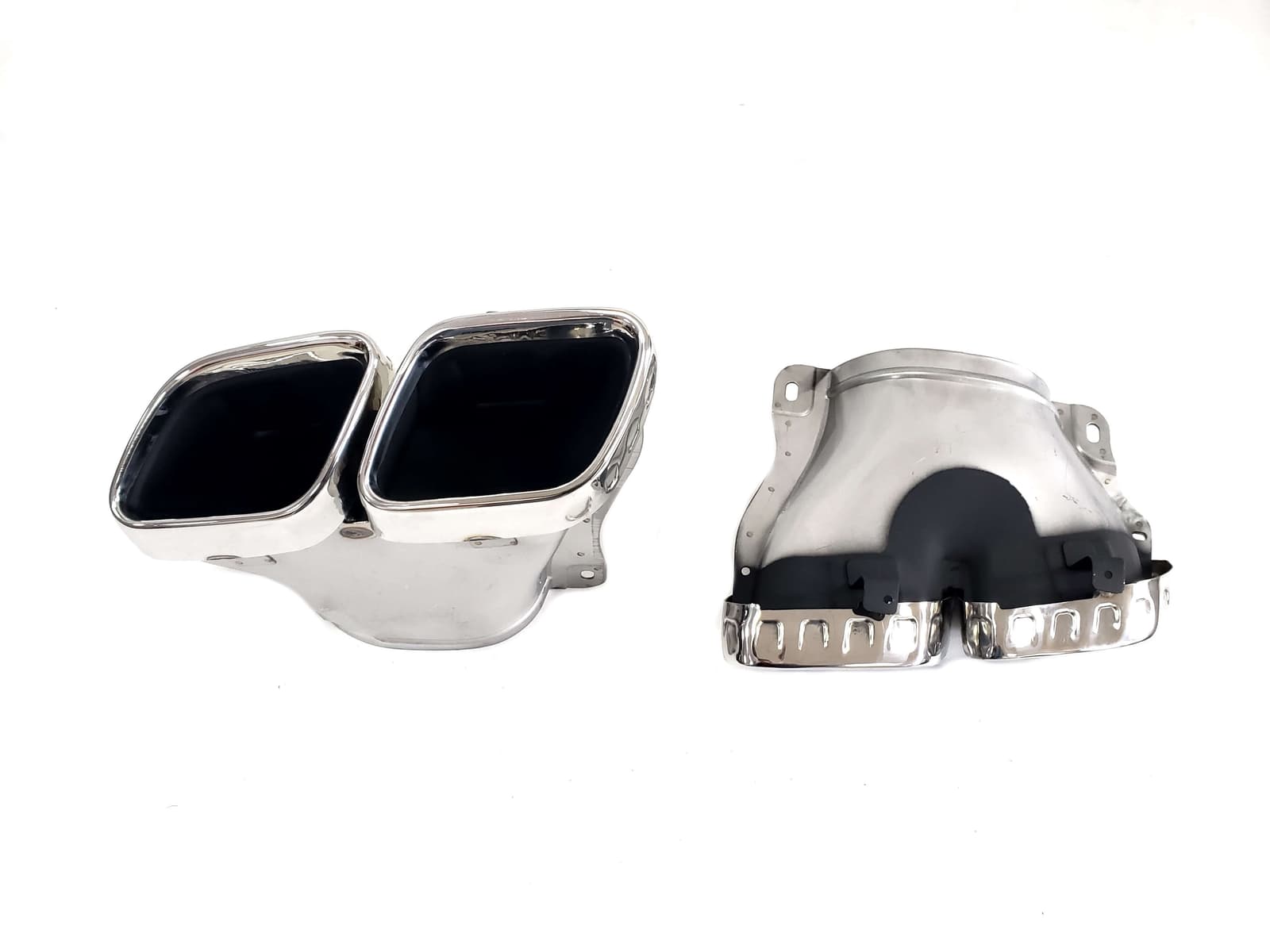 Дифузор (заднього бампера) Silver Black / Chrome Pipe (стиль GLS63 AMG) на Mercedes-Benz GLS-Class X167 2019-2023 року 4