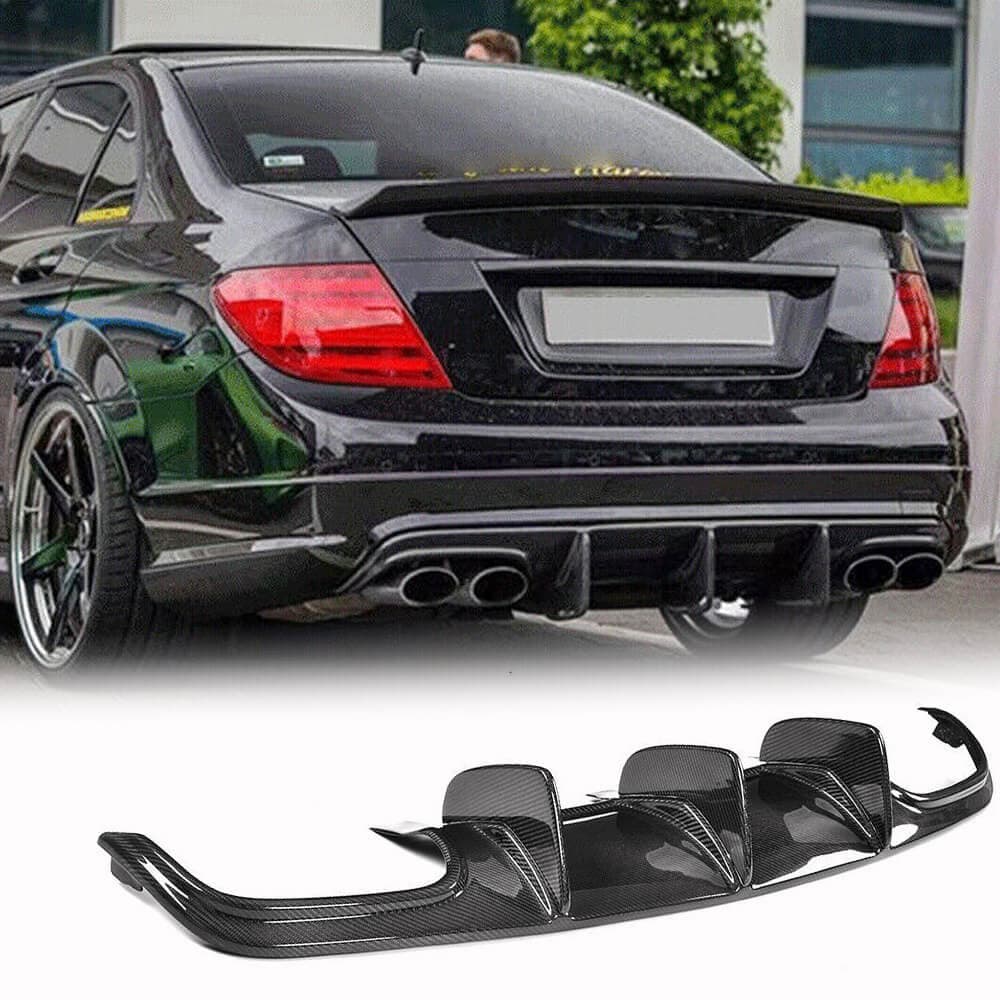 Дифузор заднього бампера V1 (для AMG SD 2008-2011, Карбон)