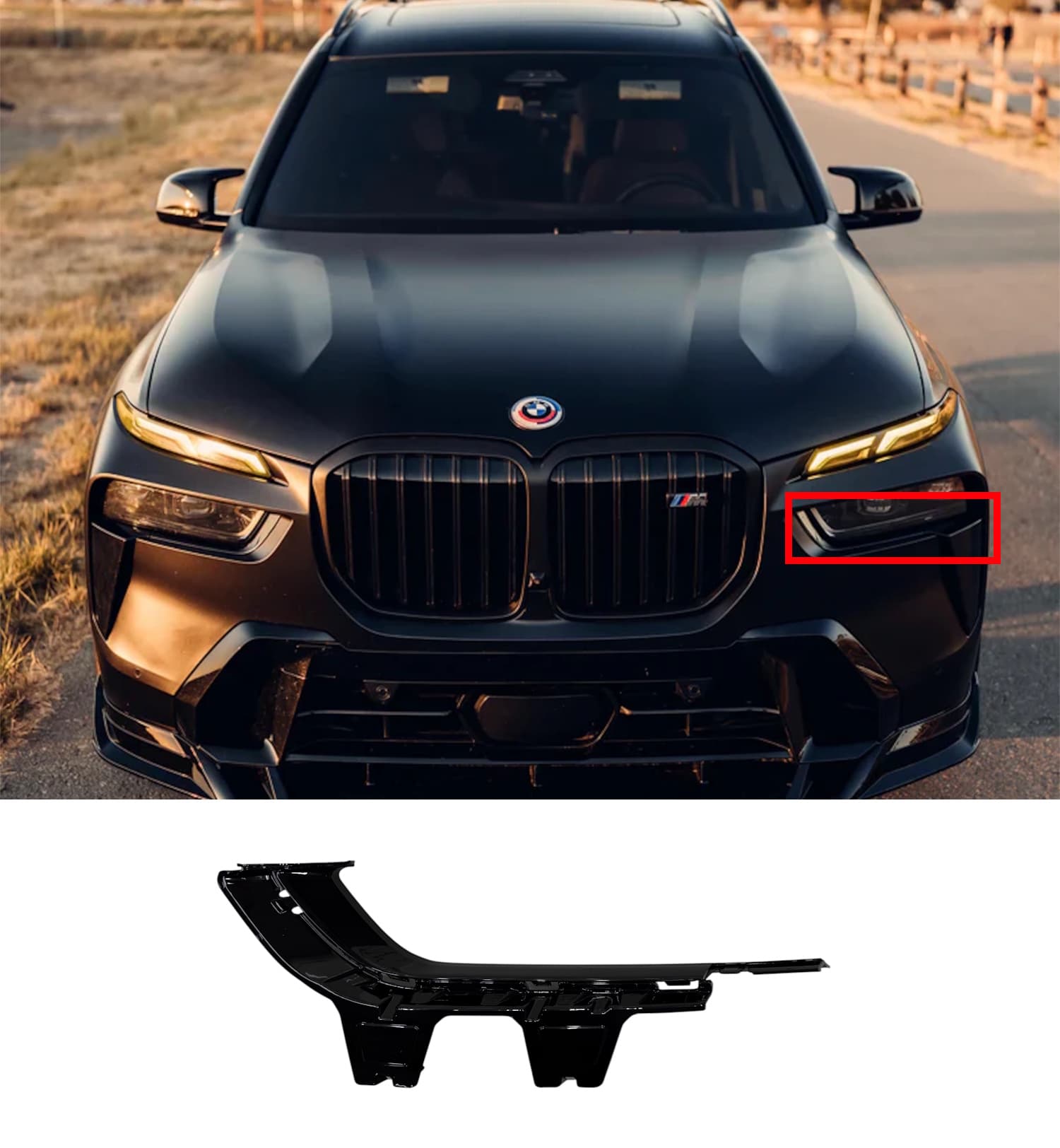 Накладки на бампер (внутрішня накладка LH фари) на BMW X7 G07 2022-2026 року