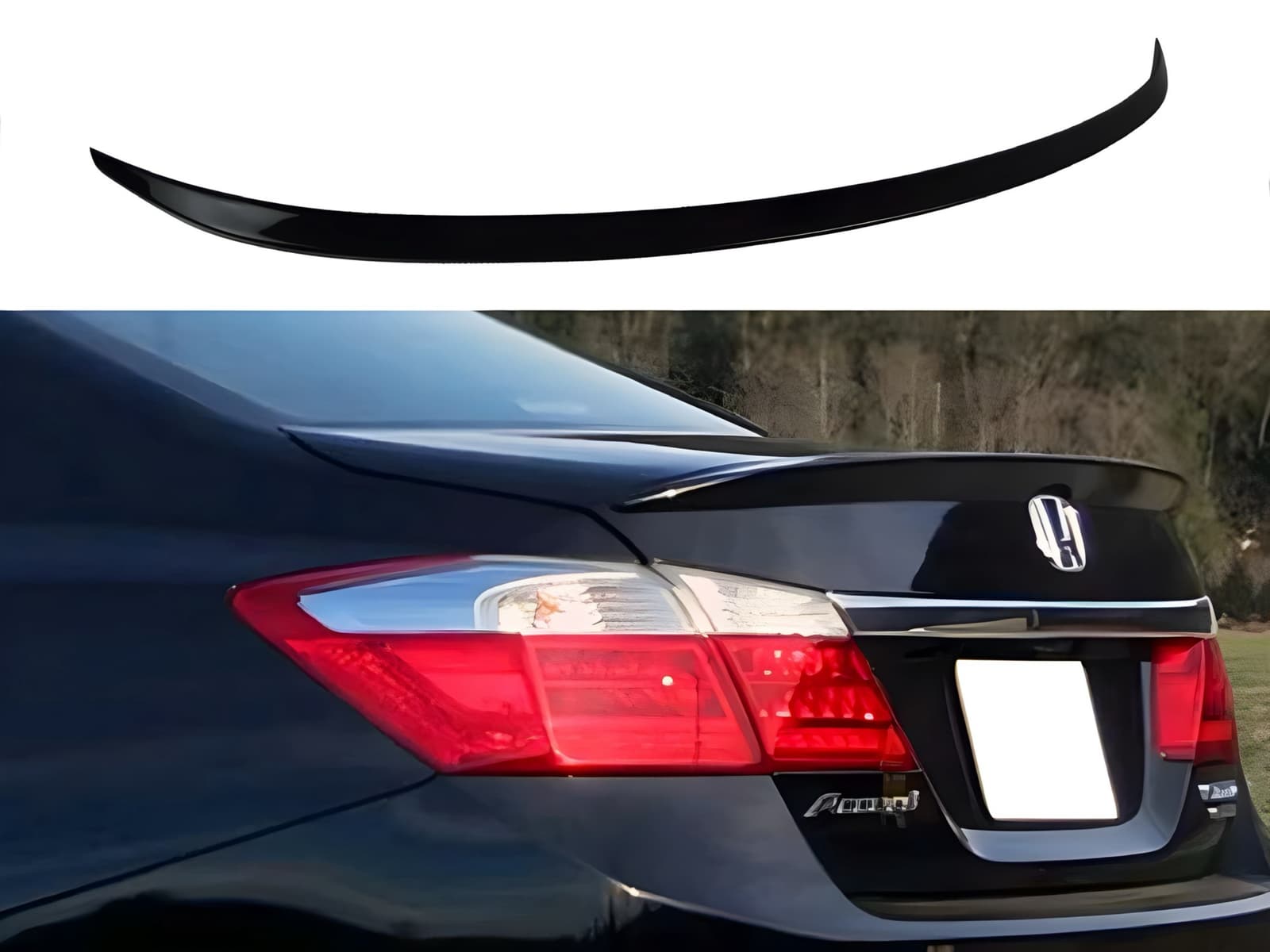 Спойлер ліп багажника Honda Accord CL 9 2013-2017 ABS пластик, черний глянець