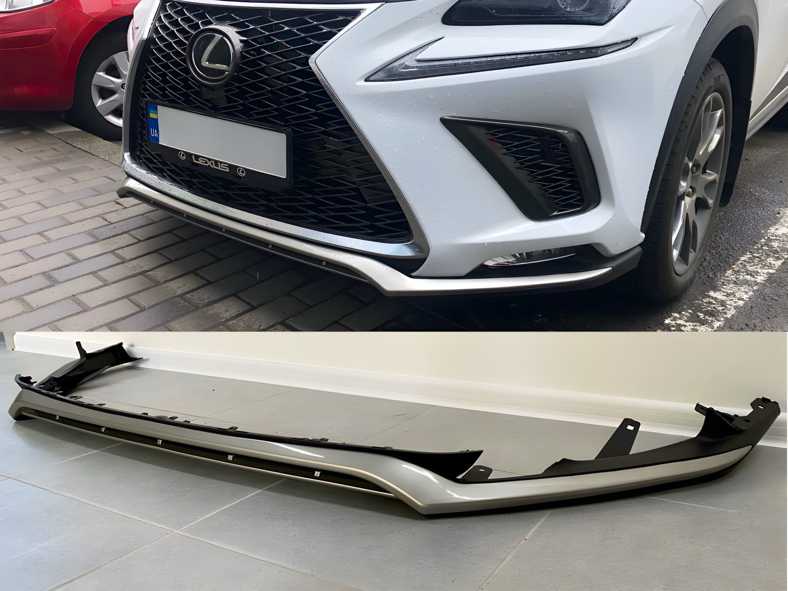 Спідниця губа бампера F-Sport Lexus NX рестайлинг 2017-2021