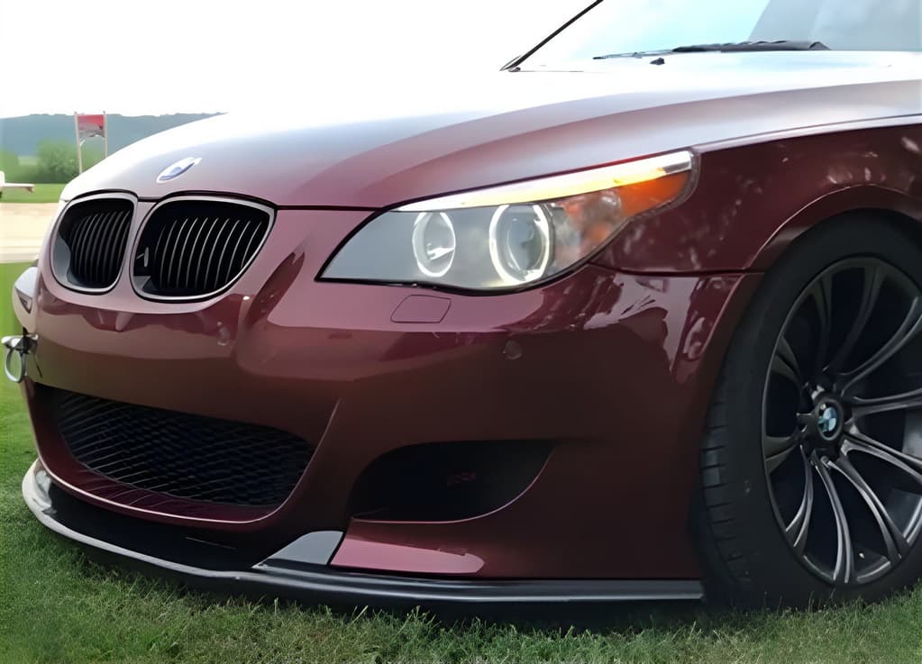 Передня Lip накладка (Без плавників, Для M5 Hamann, чорний глянець)