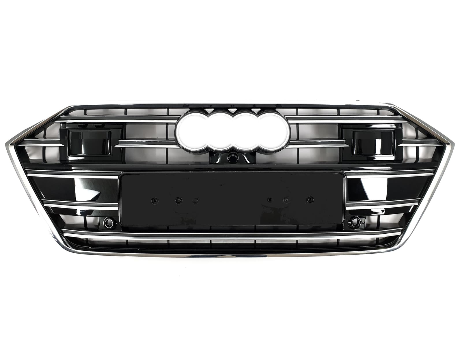 Решітка радіатора Chrome Black (в стилі S7 під камеру та радари) на Audi A7 4K 2017-2023 року