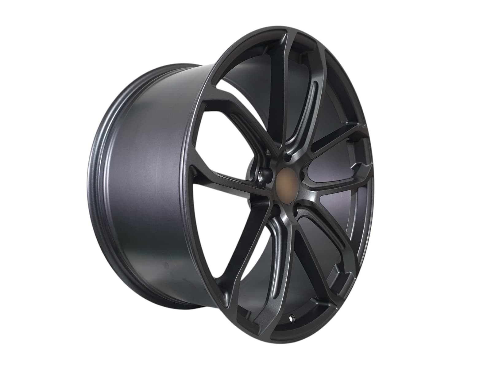 R22 Satin Gunmetal Ковані диски (різноширокі) на Porsche Cayenne 958 2010-2014 року 2